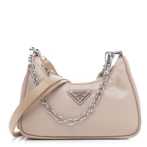 beige nylon prada bag